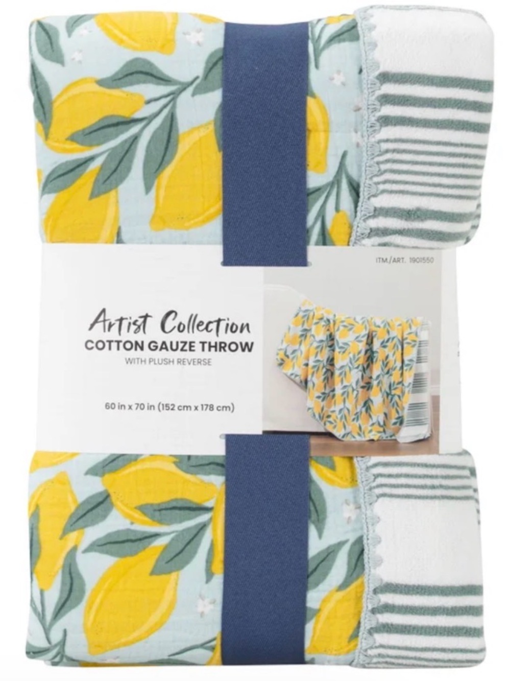NEW Artist Collection Reversible Cotton Gauze Throw Blanket